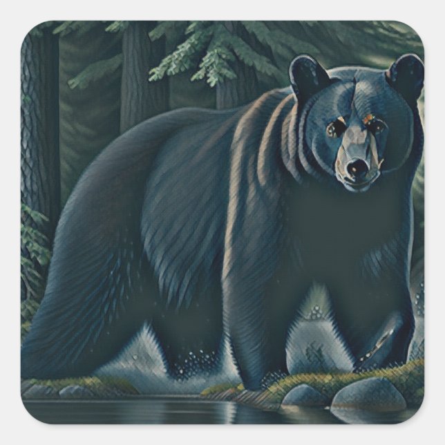 Majestic Black Bar aus dem Nordwald Quadratischer Aufkleber (Vorderseite)