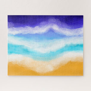 Majestic Blue and Aquamarin Waves am Sandy Shore J