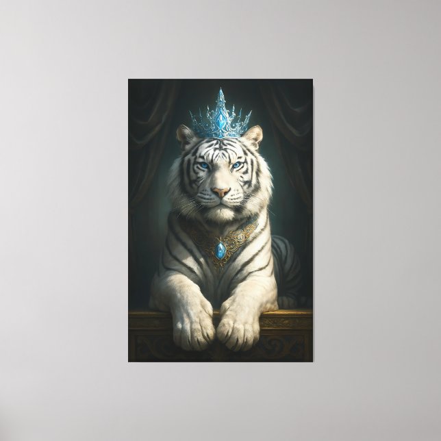 Majestic Blue Crown White Tiger · Fine Art Canvas  Leinwanddruck (Vorderseite)