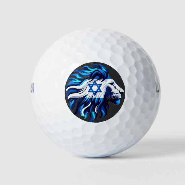 Majestic Blue Lion of Judah mit Stern von David Golfball (Vorderseite)