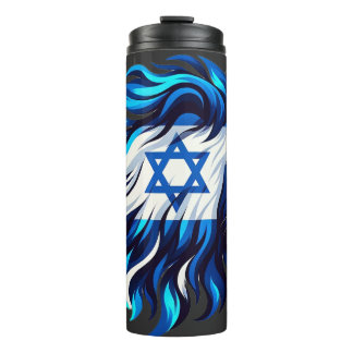 Majestic Blue Lion of Judah mit Stern von David Thermosbecher