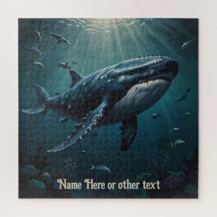 Majestic Blue Whale Baden in den Tiefen des Ozeans