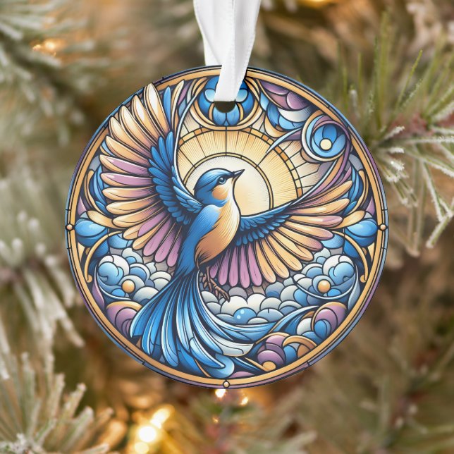 Majestic Bluebird Under the Golden Sun (Arbre)