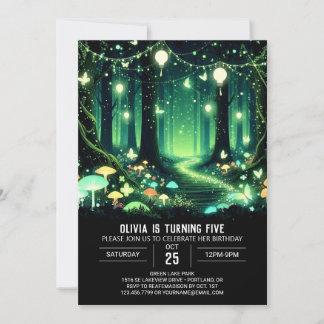 Majestic Boho Woodland Digital Geburtstag Einladung
