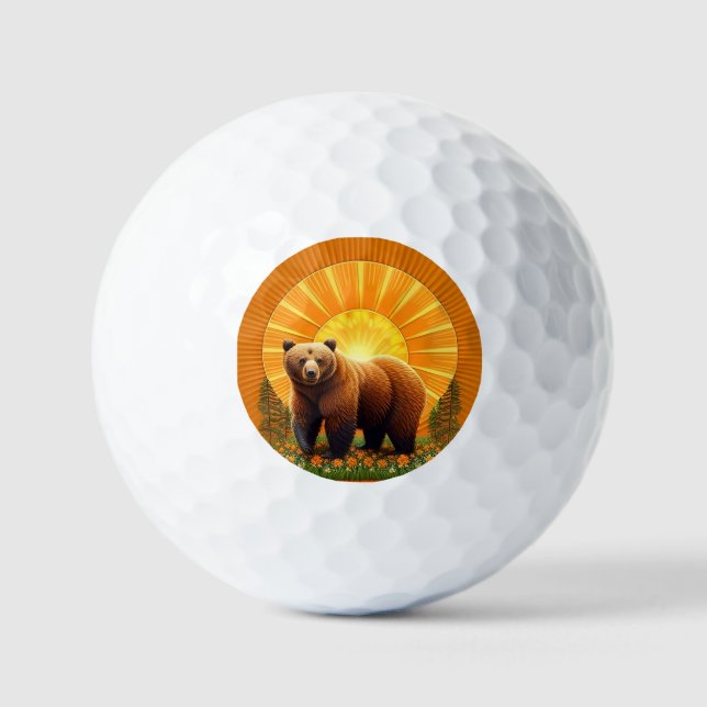 Majestic Brown Bär Golfball (Vorderseite)