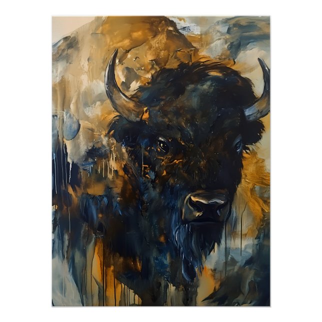 Majestic Buffalo, Bison Poster (Vorderseite)