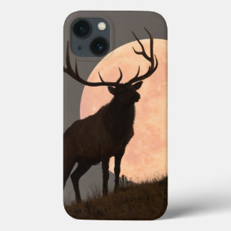 Majestic Bull Elk and Full Moon Rise iPhone 13 Hülle