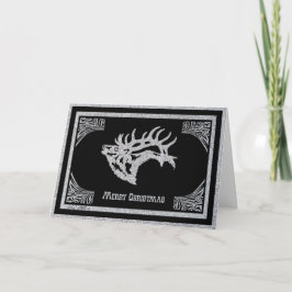 Majestic Bull Elk Silhouette Feiertagskarte
