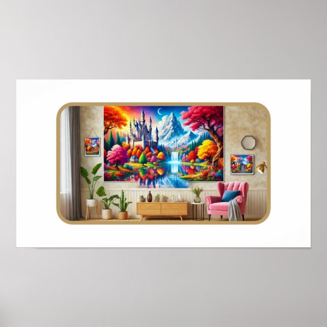 Majestic Burg im Herbst Wunderland Poster (Vorne)