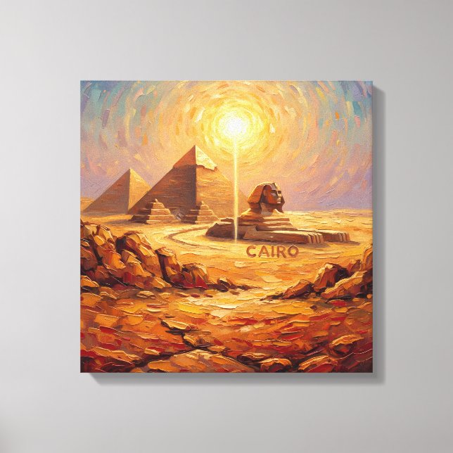 Majestic Cairo Pyramids and Sphinx Canvas Leinwanddruck (Vorderseite)