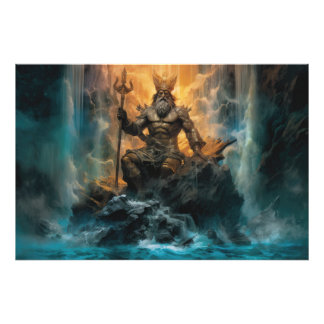 Majestic Cascade: Poseidon Poster