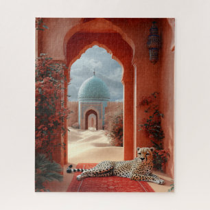 Majestic Cheetah in einem marokkanischen Wüstenpal