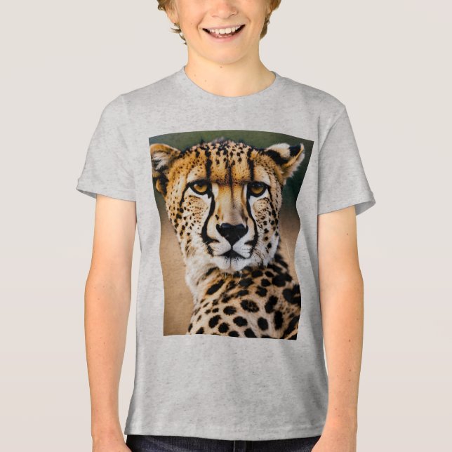 Majestic Cheetah – Speed and Grace of the Savannah Tri-Blend Shirt (Vorderseite)
