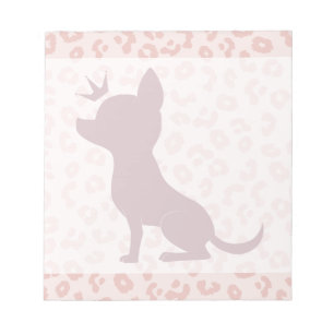 Majestic Chihuahua auf rosa Leopard drucken Notizblock