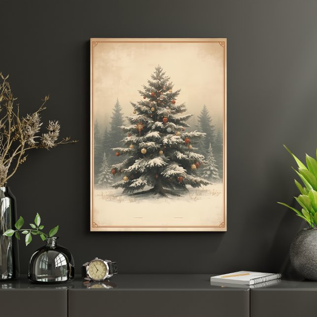 Majestic Christmas Tree in Snowy Glade Poster (Von Creator hochgeladen)