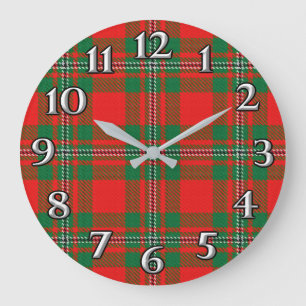 Majestic Clan MacGregor Gregor Tartan Kariert Große Wanduhr
