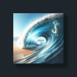 Majestic Crystal Clear Barrel Wave - Perfect  Leinwanddruck<br><div class="desc">A stunning digital masterpiece capturing the interior of a perfect, glass-like barrel wave. The translucent turquoise water and golden sunlight reflecting off the crest create a sense of pure serenity and natural wonder. Ideal for high-end coastal decor, surfing enthusiasts, or as a calming focal point in modern homes and offices....</div>