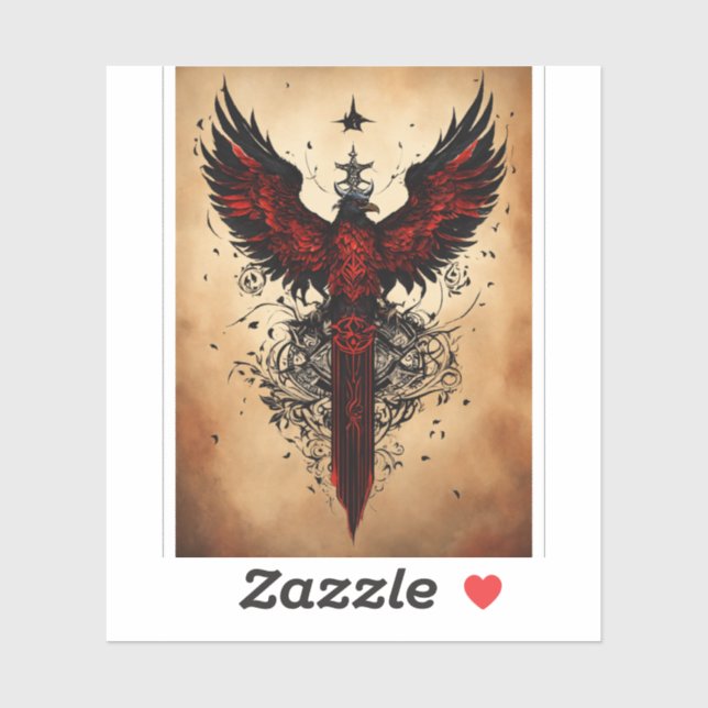 Majestic Crystal Eagle T - Shirt Design Aufkleber (Blatt)