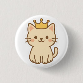 Majestic Cudly Cat mit einer Krone Button