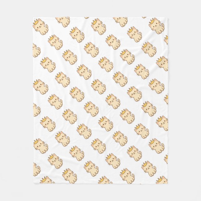 Majestic Cudly Cat mit einer Krone Fleecedecke (Vorderseite)