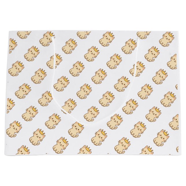 Majestic Cudly Cat mit einer Krone Große Geschenktüte (Vorderseite)