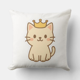 Majestic Cudly Cat mit einer Krone Kissen