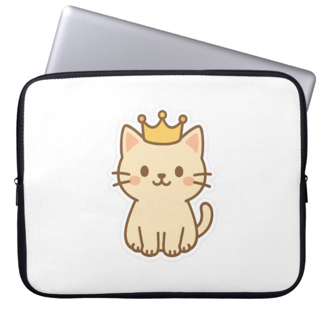 Majestic Cudly Cat mit einer Krone Laptopschutzhülle (Vorderseite)