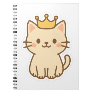 Majestic Cudly Cat mit einer Krone Notizblock