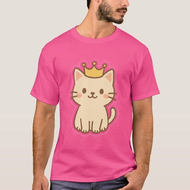 Majestic Cudly Cat mit einer Krone T-Shirt (Vorderseite)