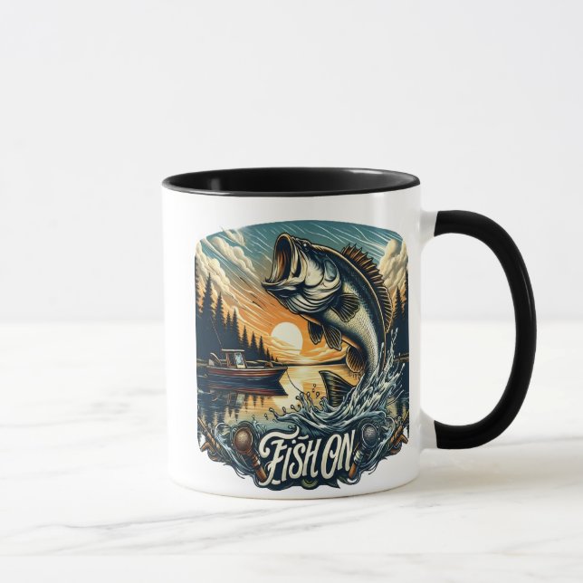 Majestic Dawn holt einen Bass-Skyward-Fisch auf Tasse (Rechts)