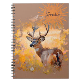 Majestic Deer in a Field of Wildflowers Notizblock