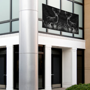 Majestic Deer in der Wildnis - Black&White Art Banner