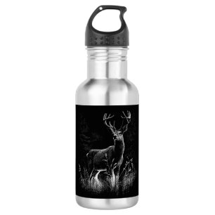 Majestic Deer in der Wildnis - Black&White Art Edelstahlflasche