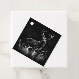 Majestic Deer in der Wildnis - Black&White Art Geschenkanhänger