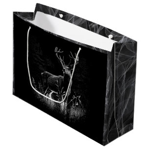 Majestic Deer in der Wildnis - Black&White Art Große Geschenktüte