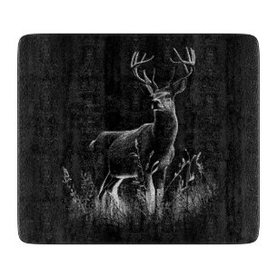 Majestic Deer in der Wildnis - Black&White Art Schneidebrett