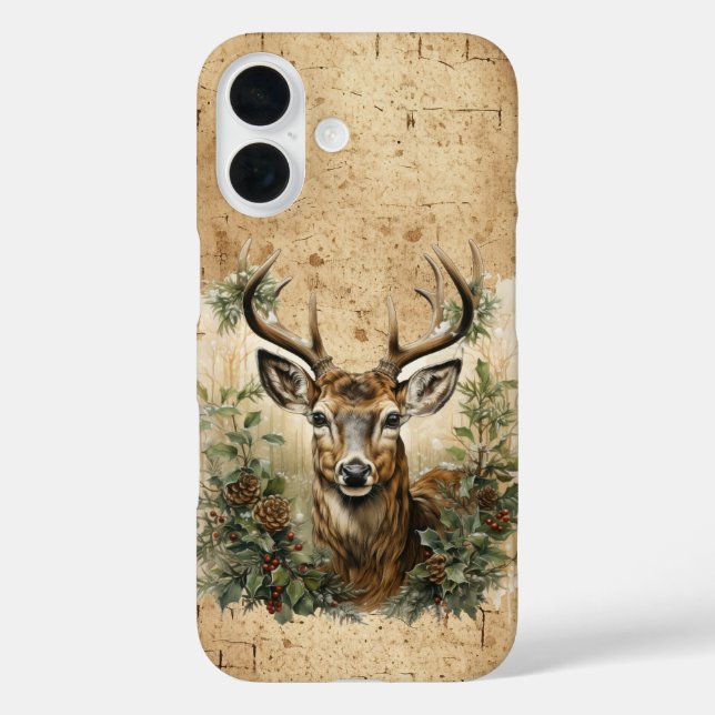 Majestic Deer mit Hornwäldern Natur iPhone 16 Hülle (Rückseite)