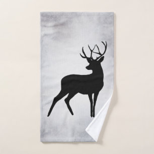 Majestic Deh mit Antlers Black Silhouette Rustikal Badhandtuch Set
