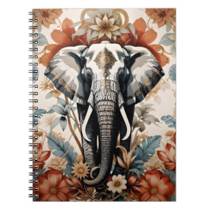 Majestic dekorierte Elefantenwelt Notizblock
