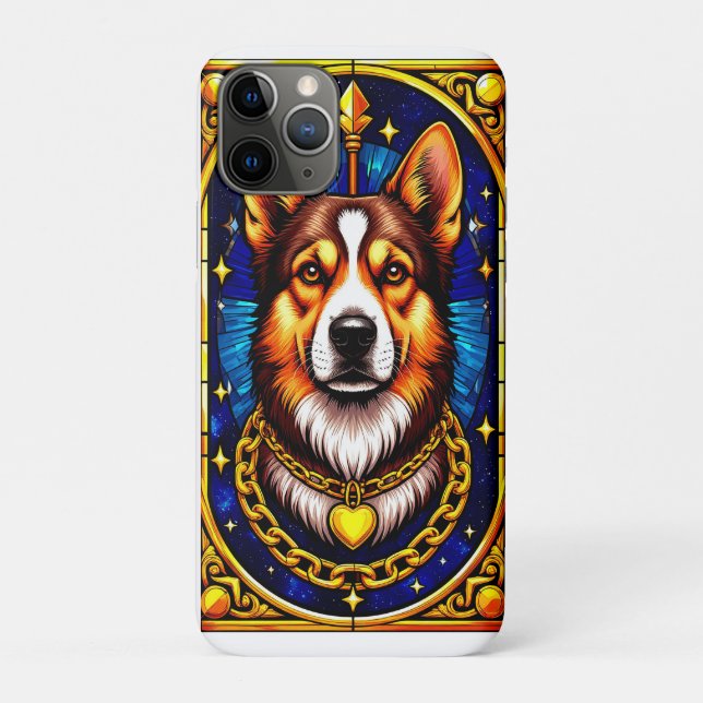 Majestic Dog Portrait im Stil eines gefestigten Gl Case-Mate iPhone Hülle (Rückseite)