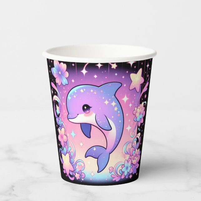 Majestic Dolphin Baby Dusche Pappbecher (Vorderseite)