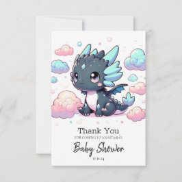 Majestic Dragon Baby Dusche Dankeskarte