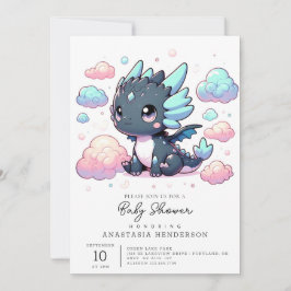 Majestic Dragon Baby Dusche Einladung