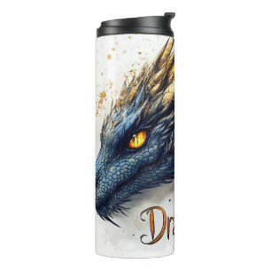 Majestic Dragon Head Wasserfarbe Illustration Thermosbecher