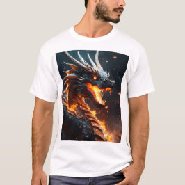 Majestic Dragon inmitten kosmischer Flammen T-Shirt