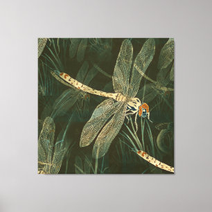 Majestic Dragonfly Pattern Leinwanddruck