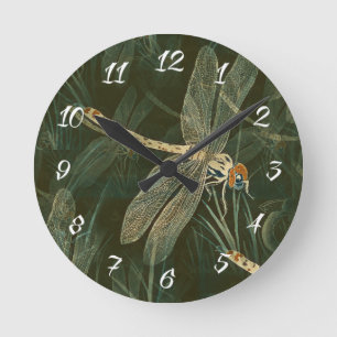 Majestic Dragonfly Pattern Runde Wanduhr