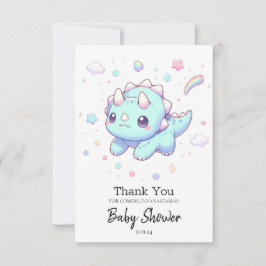 Majestic Dreamy Dinosaur Baby Dusche Dankeskarte