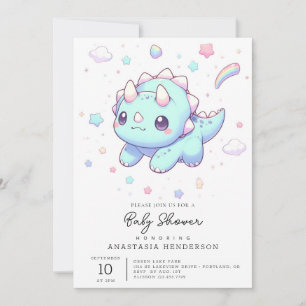 Majestic Dreamy Dinosaur Baby Dusche Einladung
