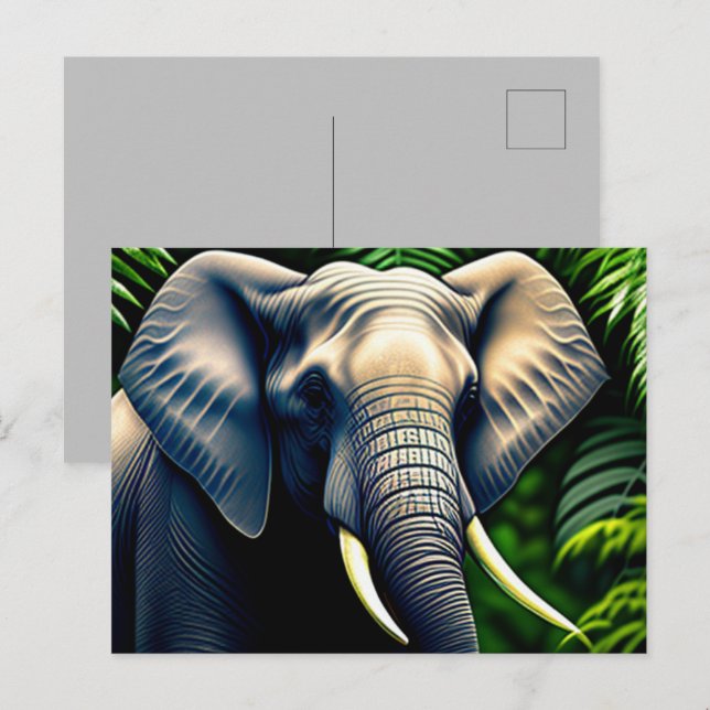 Majestic Dschungel Elephant - frei und frei Postkarte (Vorne/Hinten)